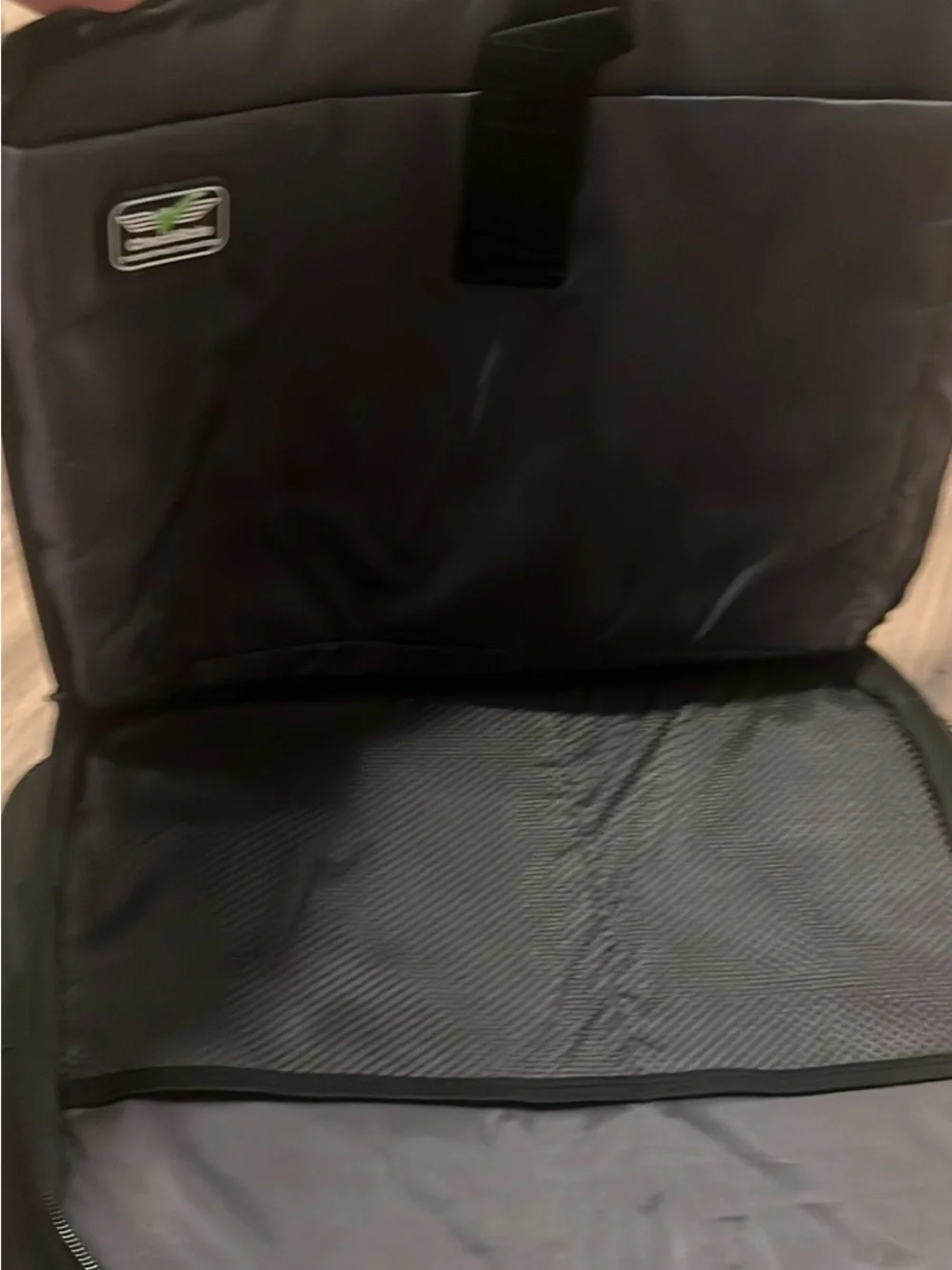 NHL Black and Gray Quilted Messenger Bag with Front Logo